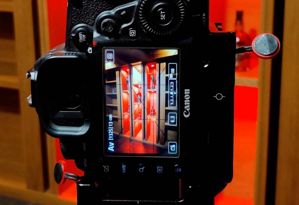 Produktové fotenie – pohľad na displej fotoaparátu