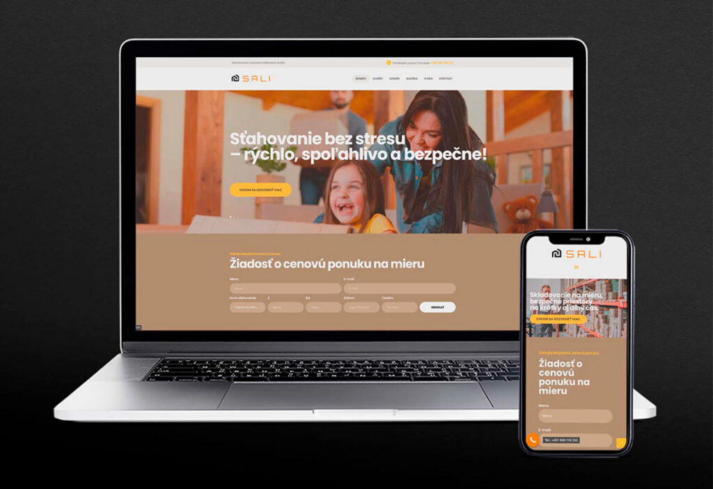 Web Sali sťahovanie – realizácia Castle Digital